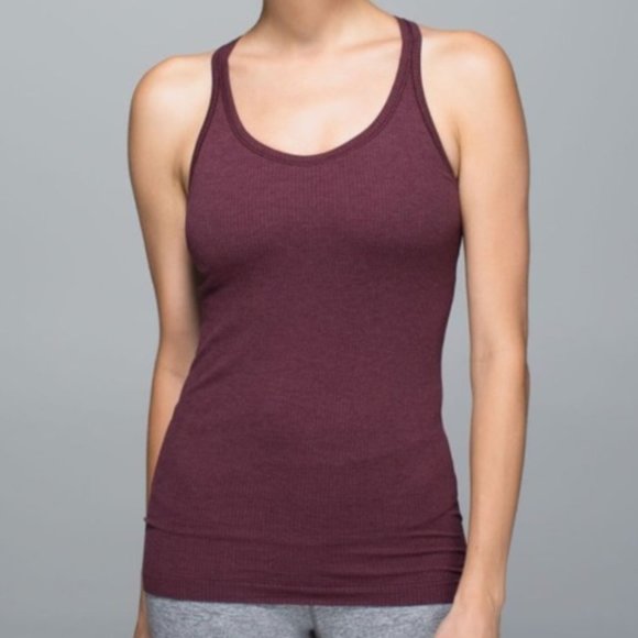 Lululemon Ebb to Street Tank, Heathered Bordeaux Drama, Size 2 - Picture 1 of 6
